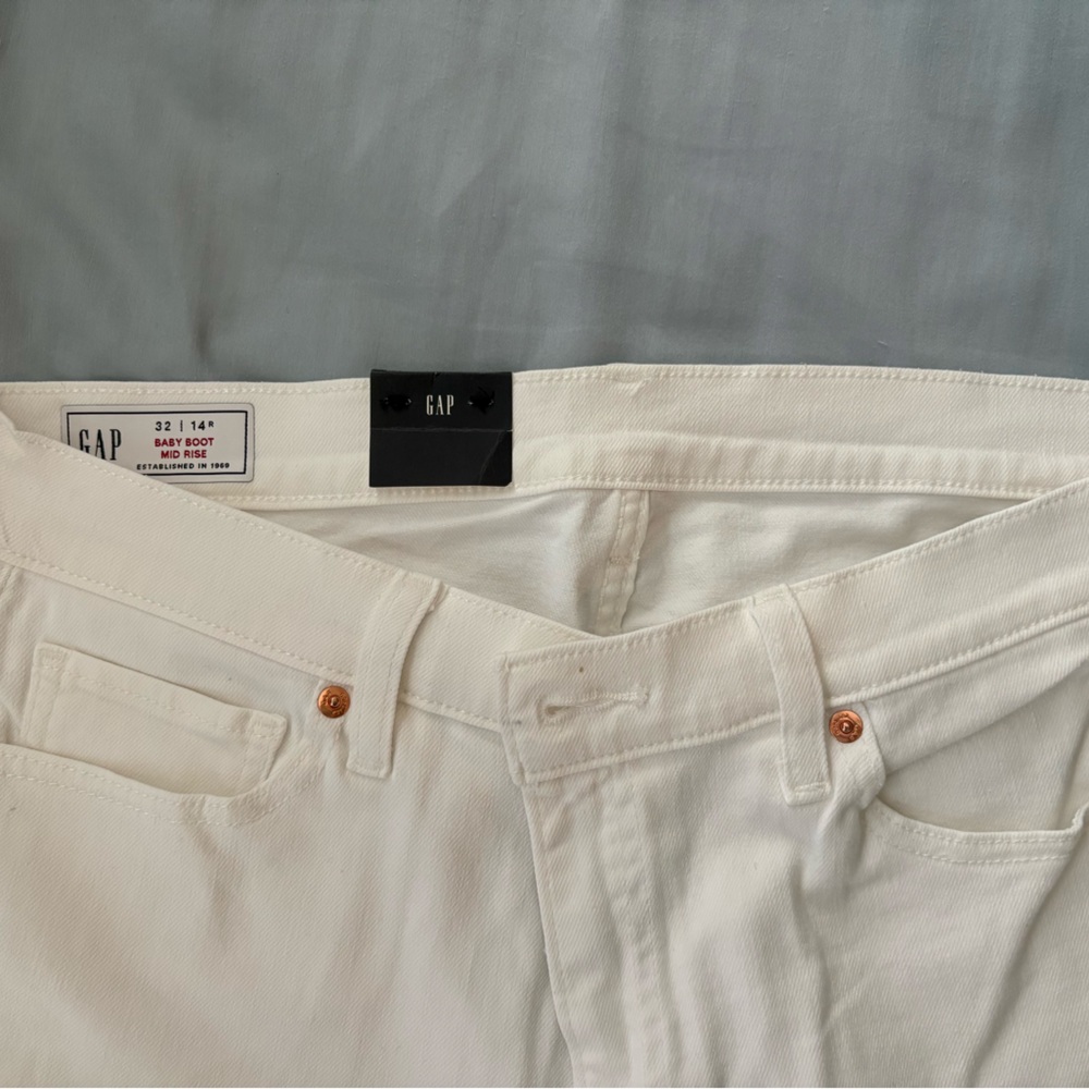 GAP Baby Boot Mid Rise White Jeans